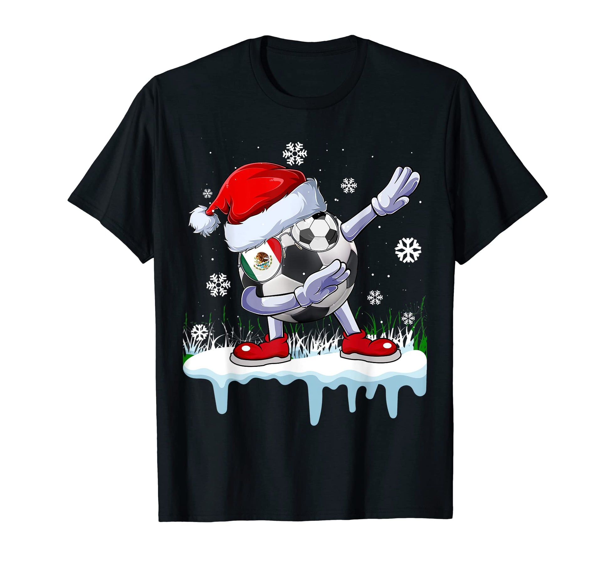 Funny Santa Dabbing Mexico Soccer T-Shirt - Casual Everyday Wear Unisex - T-Shirt, Sweatshirt, Hoodie