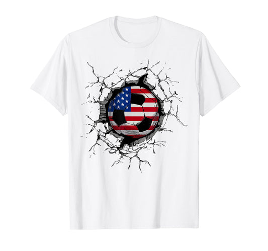 American Flag Soccer Ball Usa Patriotic T-Shirt - Streetwear Style Unisex - T-Shirt, Sweatshirt, Hoodie