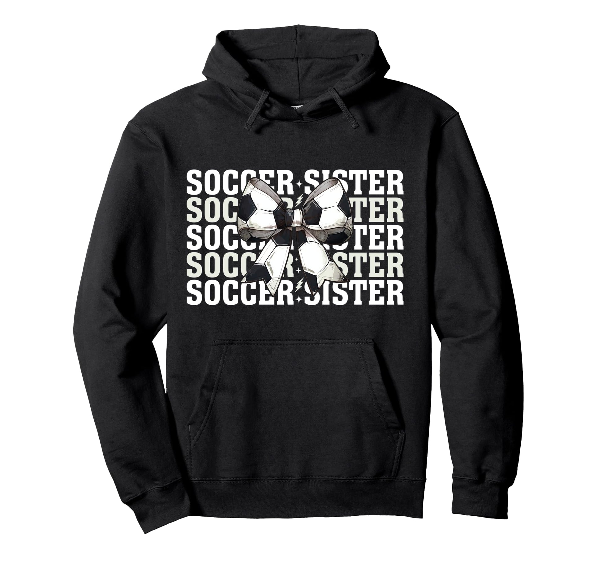 Soccer Sister Soccer Sis Coquette Bow Hoodie - Novelty Apparel Unisex - T-Shirt, Sweatshirt, Hoodie