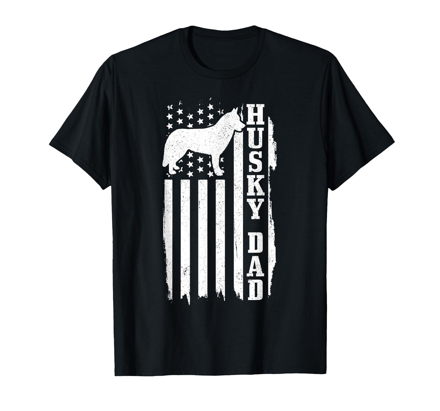 Husky Dad American Flag Patriotic Dog T-Shirt - Graphic Print Unisex - T-Shirt, Sweatshirt, Hoodie