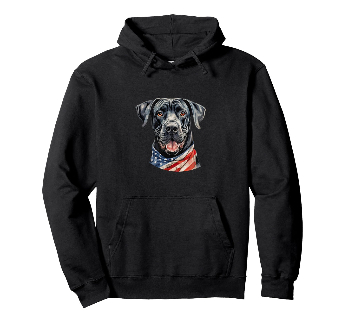 Great Dane Us Flag Bandana Gentle Giant Hoodie - Unique Graphic for Adults - T-Shirt, Sweatshirt, Hoodie