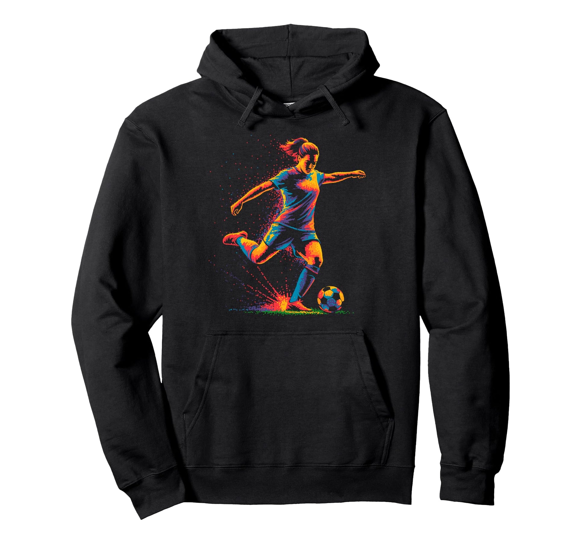 Colorful Funny Soccer Fan Dad Mom Game Hoodie - Unique Graphic for Adults - T-Shirt, Sweatshirt, Hoodie