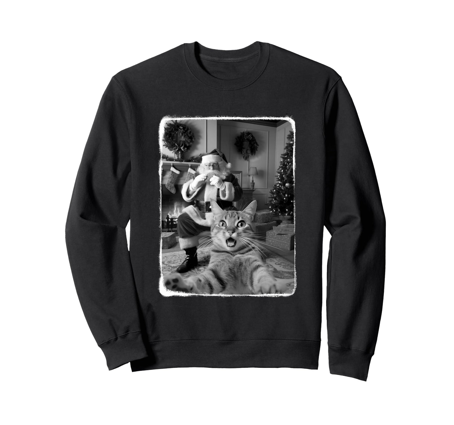 Funny Cat Selfie Santa Cat Lover Sweatshirt - Trendy Graphic Men Women - T-Shirt, Sweatshirt, Hoodie
