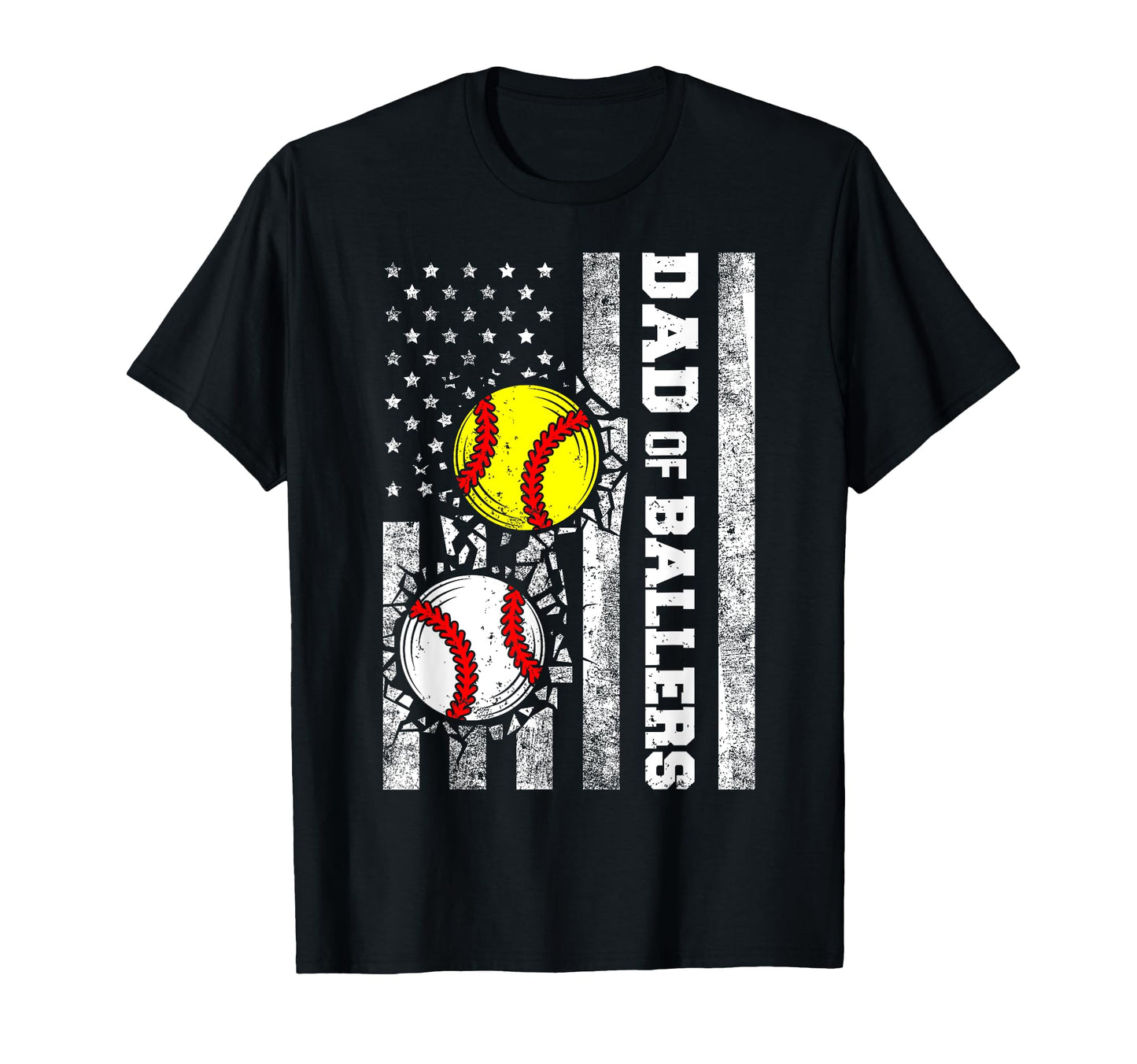 Dad Ballers Funny Usa Flag Baseball T-Shirt - Casual Everyday Wear Unisex - T-Shirt, Sweatshirt, Hoodie
