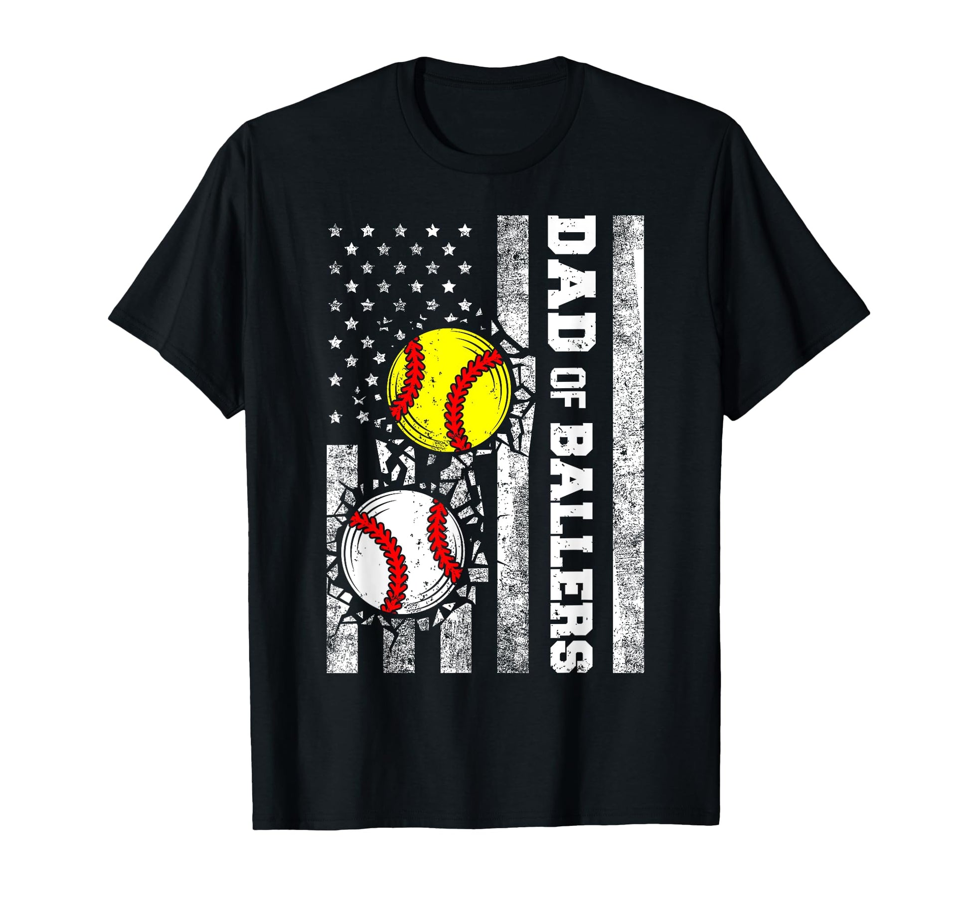 Dad Ballers Funny Usa Flag Baseball T-Shirt - Casual Everyday Wear Unisex - T-Shirt, Sweatshirt, Hoodie