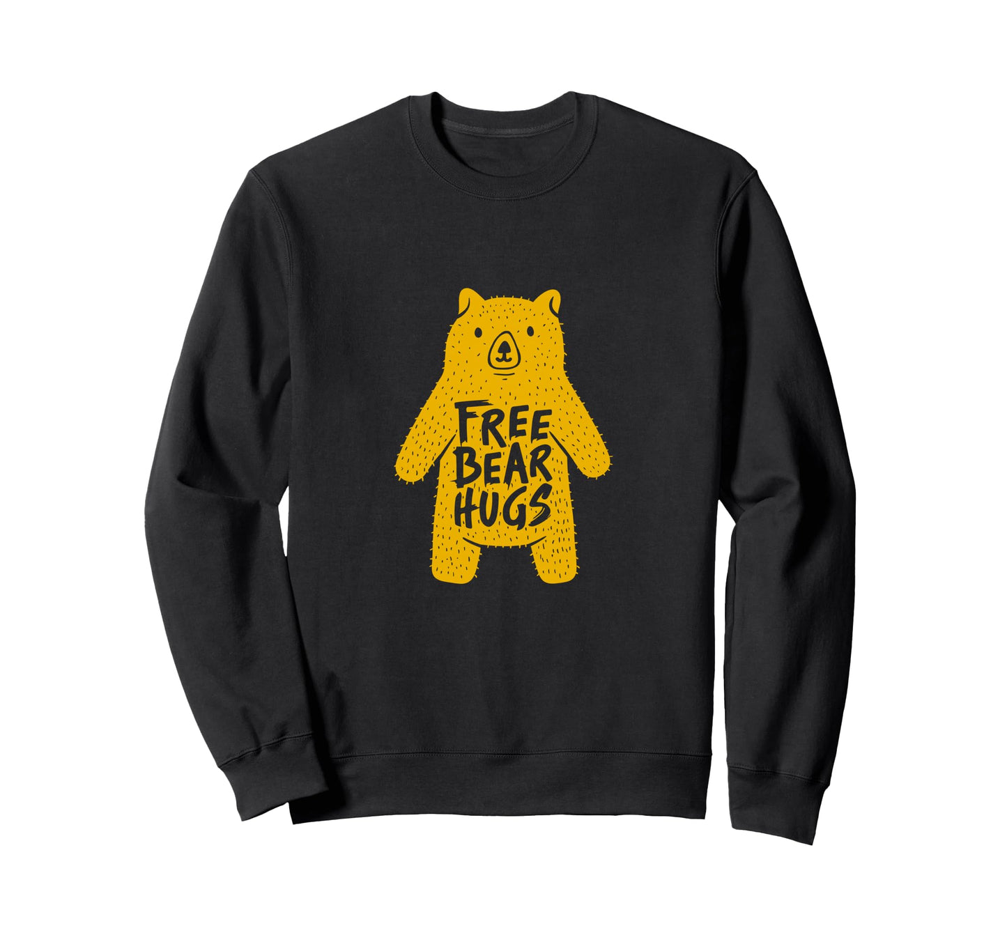 Free Bear Hugs Hand Drawn Bear Sweatshirt - Graphic Print for Adults - T-Shirt, Sweatshirt, Hoodie