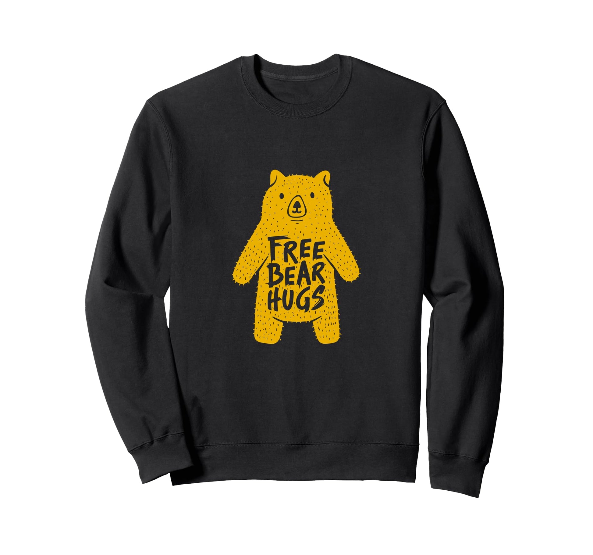 Free Bear Hugs Hand Drawn Bear Sweatshirt - Graphic Print for Adults - T-Shirt, Sweatshirt, Hoodie
