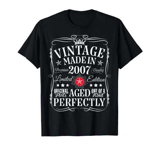 19Th Birthday Decorations 2007 19 T-Shirt - Unique Graphic for Adults - T-Shirt, Sweatshirt, Hoodie