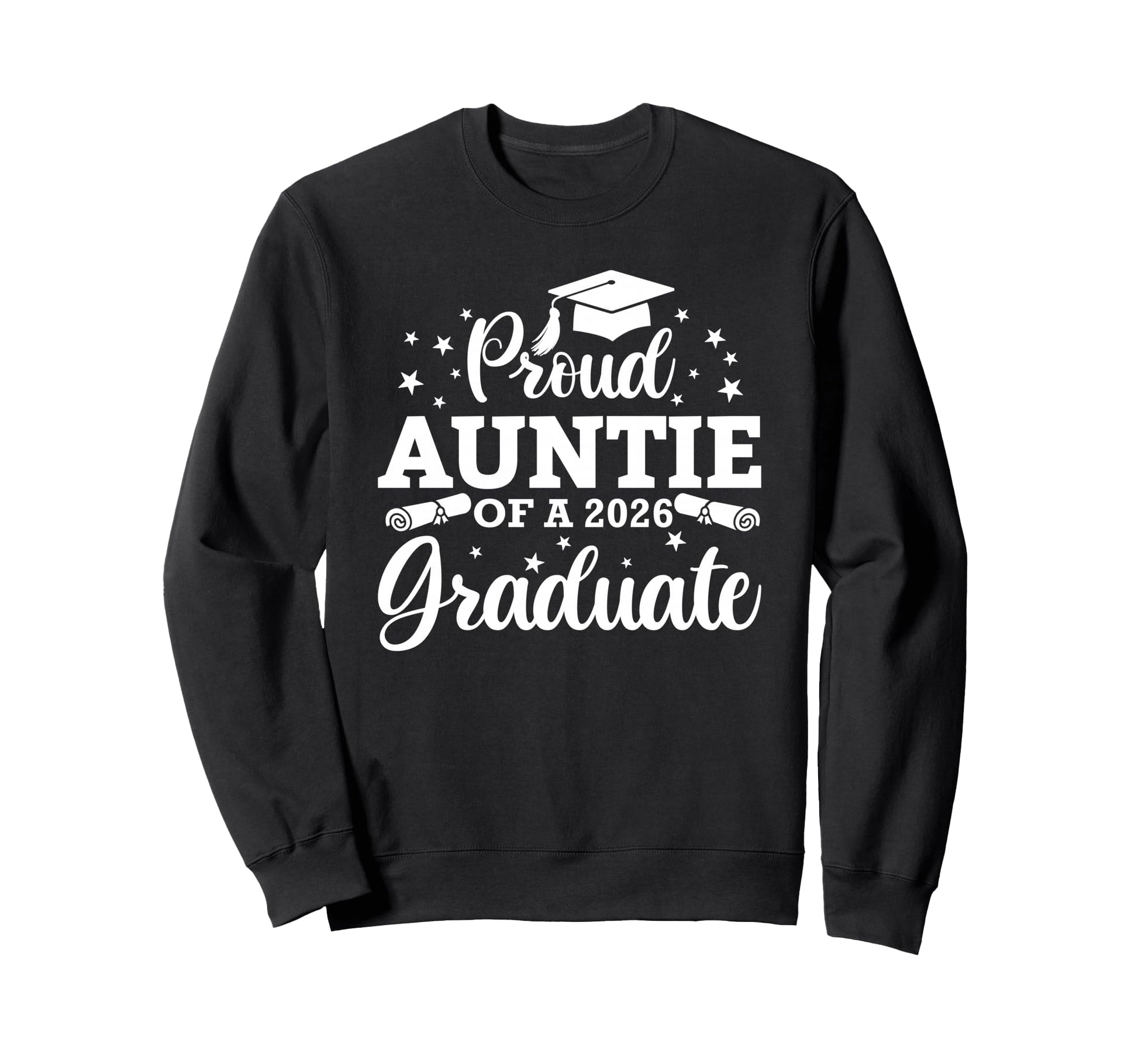 Proud Auntie 2026 Graduate Senior Sweatshirt - Minimalist Print for Adults - T-Shirt, Sweatshirt, Hoodie