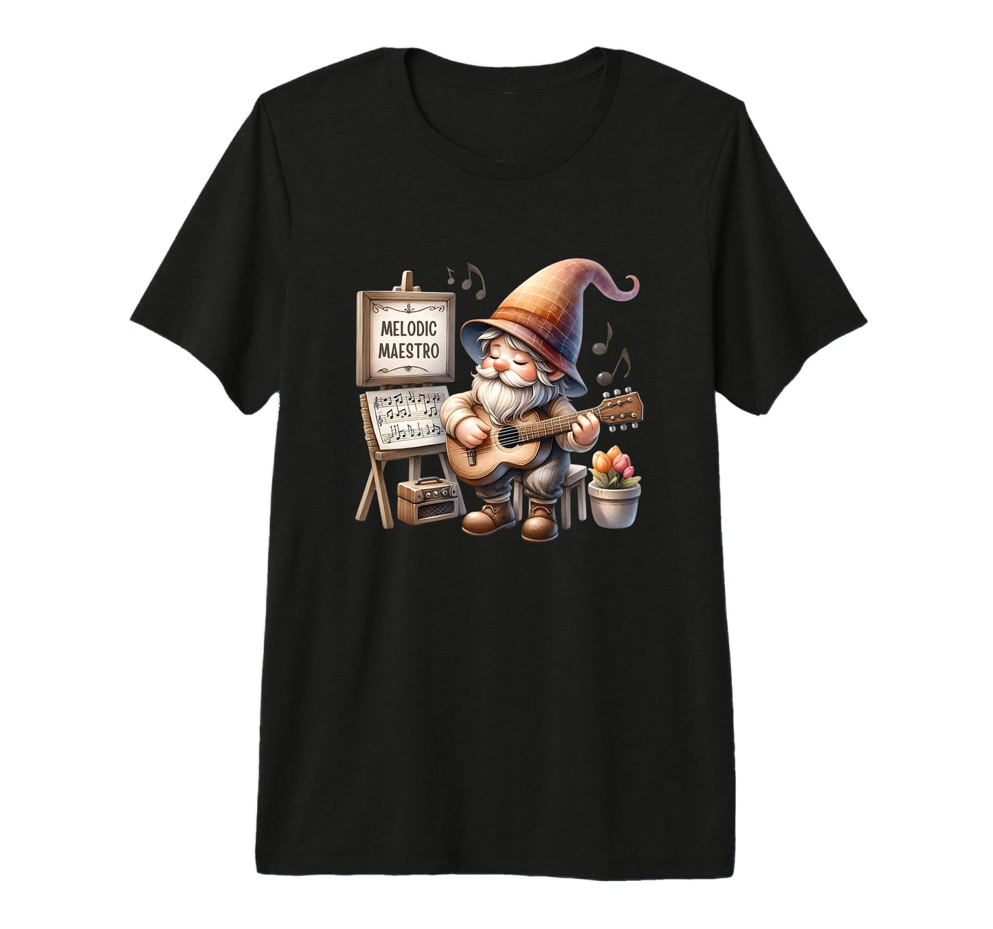 Dad Musician Gnome Daddy Acoustic T-Shirt - Trendy Graphic for Adults - T-Shirt, Sweatshirt, Hoodie