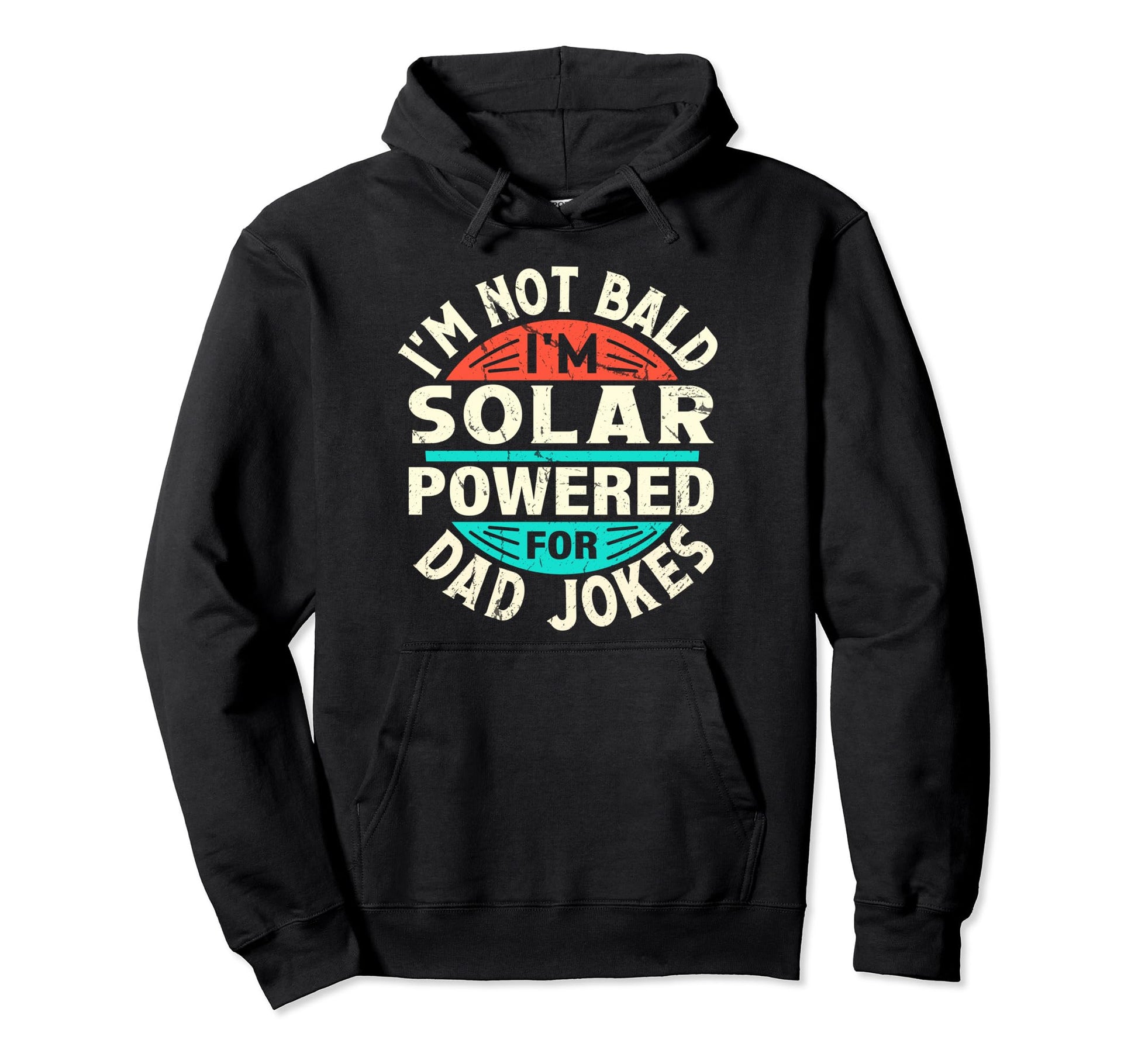 Solar Powered Dad Jokes Male Hair Hoodie - Minimalist Print for Adults - T-Shirt, Sweatshirt, Hoodie