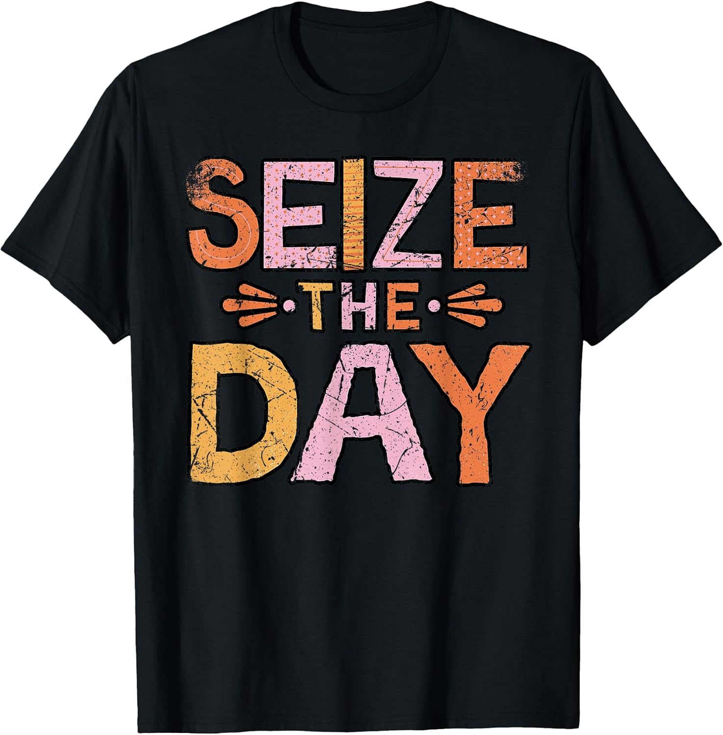 Positive Happy Carpe Diem Distressed Grunge Unisex T-shirt, Sweatshirt, Hoodie, Long Sleeve Tee - T-Shirt, Sweatshirt, Hoodie