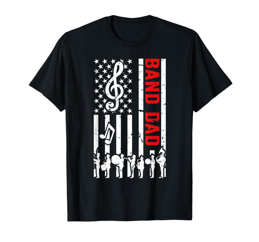 Band Dad American Flag Marching Band Dad T-Shirt - Unique Graphic Unisex - T-Shirt, Sweatshirt, Hoodie