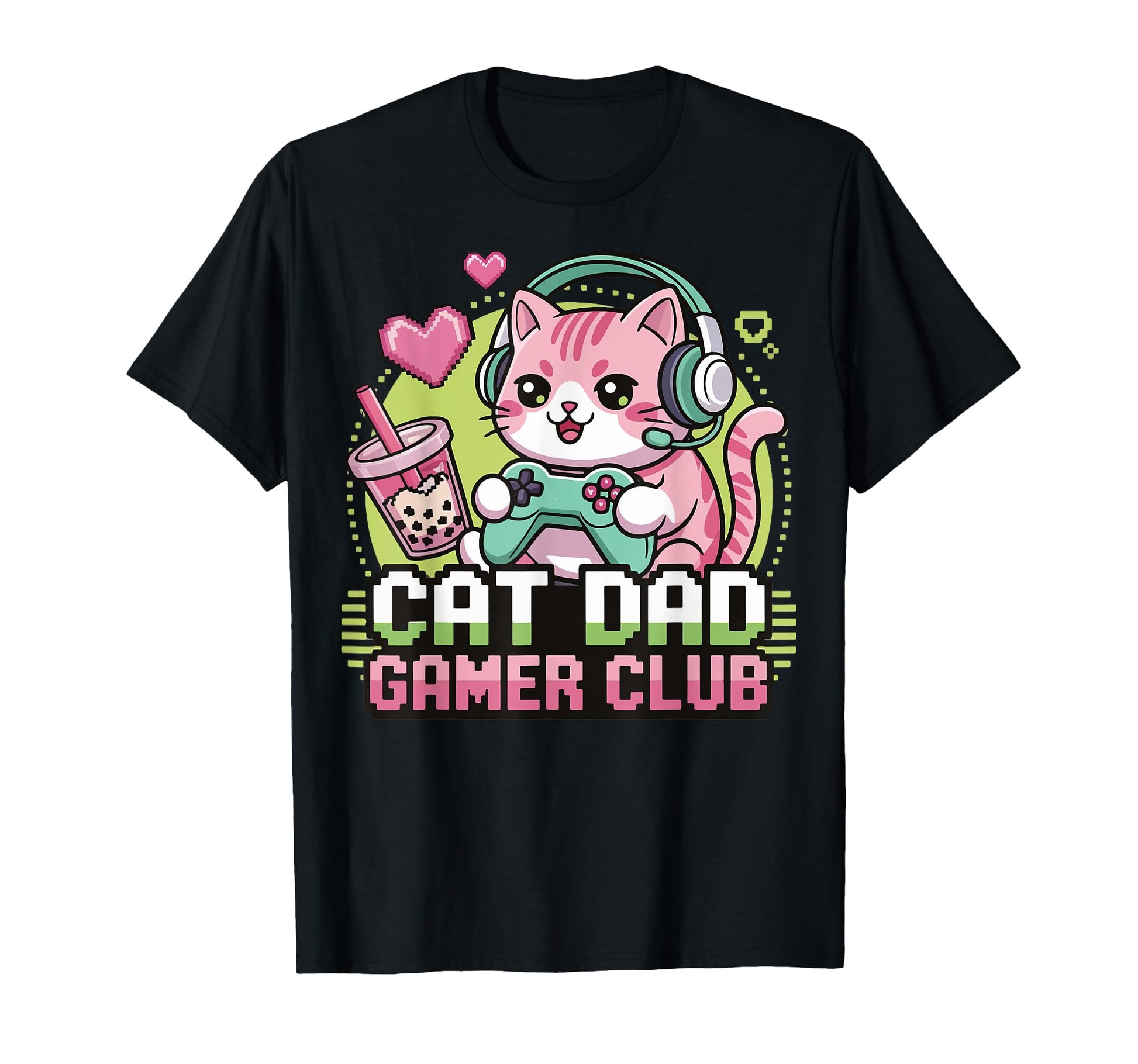 Gamer Gaming Cat Father Video Game Hoodie - Casual Everyday Wear Men Women - T-Shirt, Sweatshirt, Hoodie