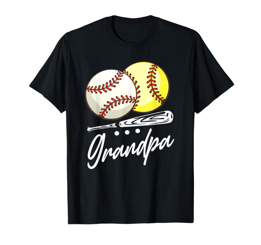Ball Grandpa Baseball Softball T-Shirt - Novelty Apparel for Adults - T-Shirt, Sweatshirt, Hoodie