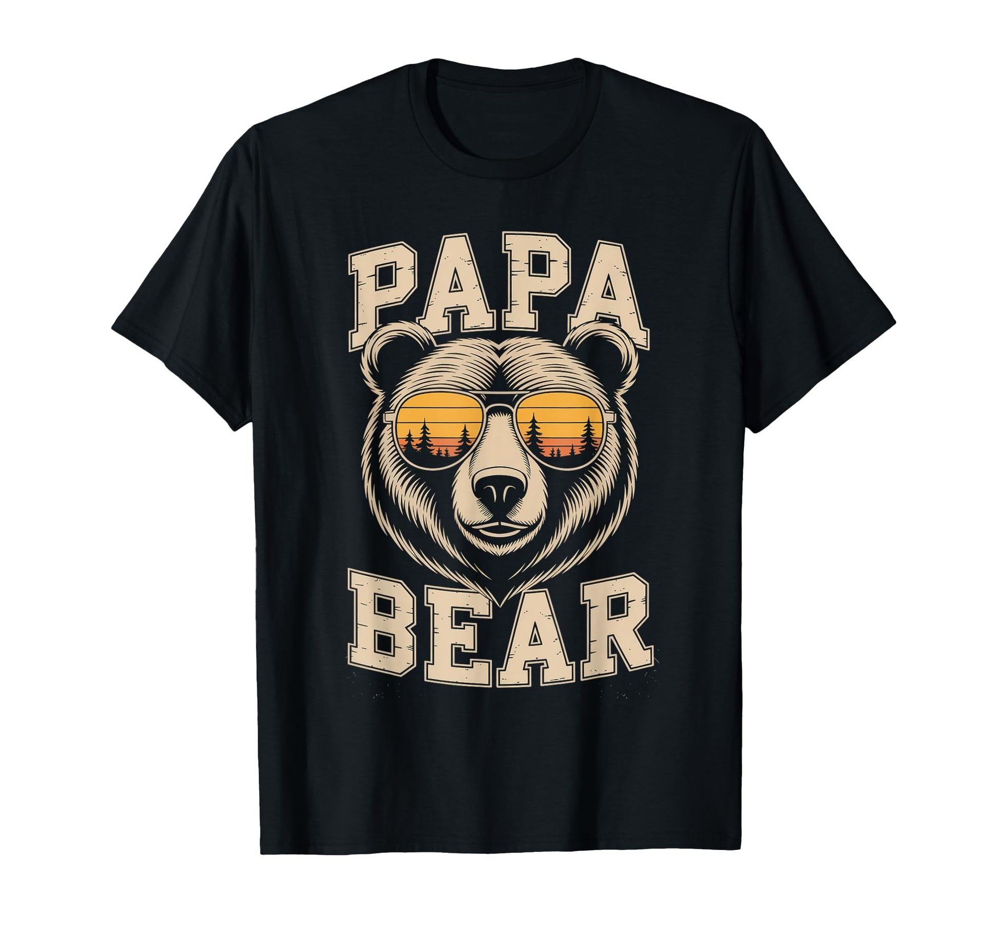 Papa Bear Sunset Forest Shades T-Shirt - Novelty Apparel Men Women - T-Shirt, Sweatshirt, Hoodie