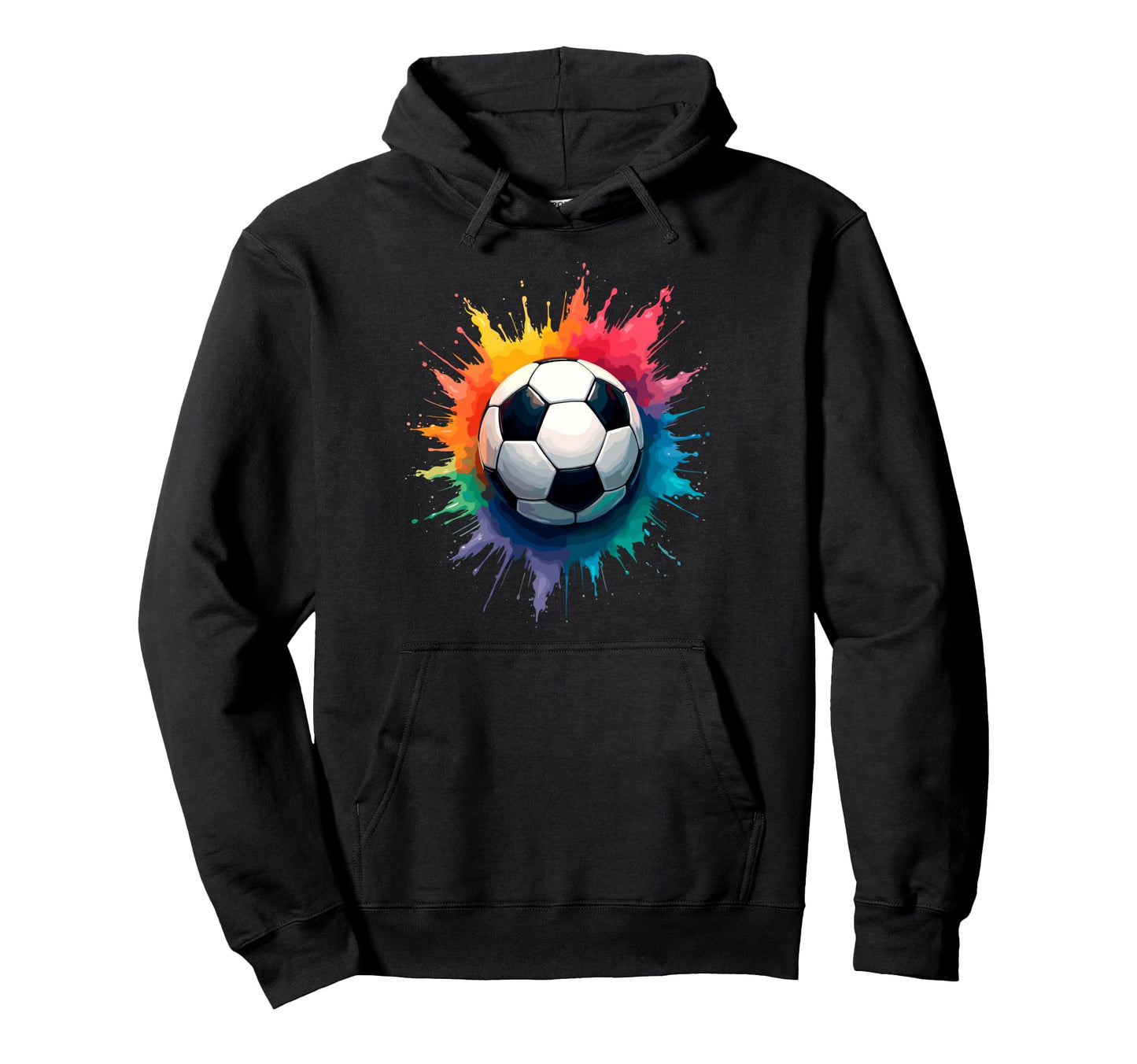 Colorful Splash Art Soccer Football Ball Hoodie - Aesthetic Graphic Unisex - T-Shirt, Sweatshirt, Hoodie