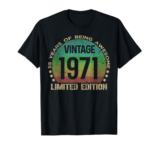 55 Year Old Gifts 1971 55Th Birthday T-Shirt - Unique Graphic Men Women - T-Shirt, Sweatshirt, Hoodie
