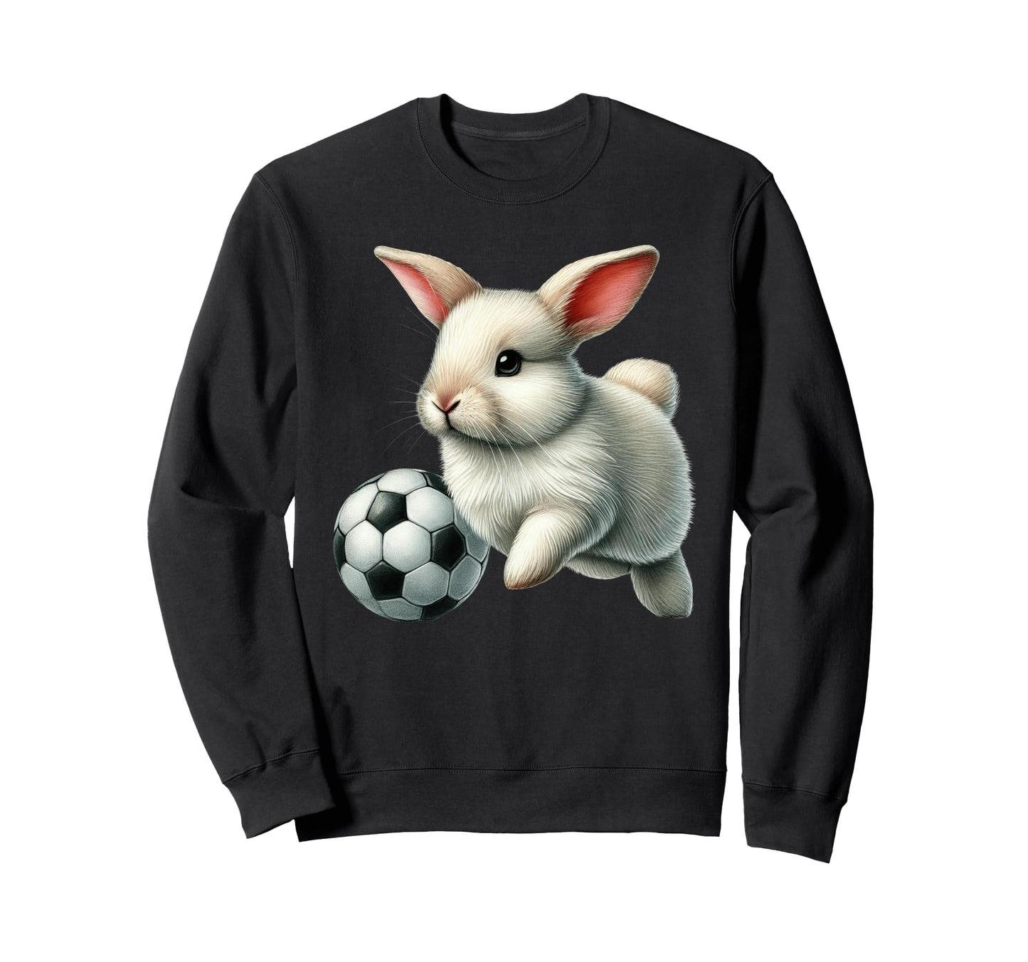 Bunny Rabbit Playing Soccer Football Sweatshirt - Minimalist Print Unisex - T-Shirt, Sweatshirt, Hoodie
