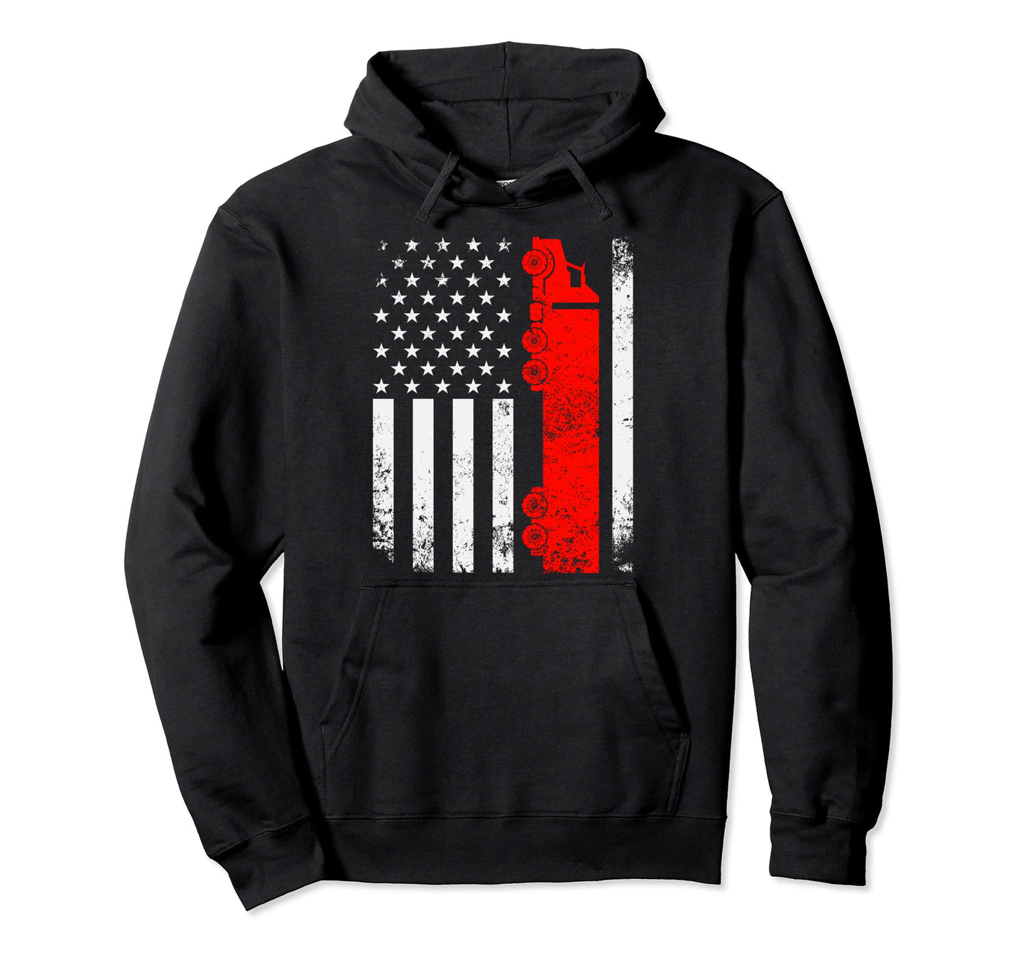 Usa Truck Driver American Flag Fathers Hoodie - Graphic Print Men Women - T-Shirt, Sweatshirt, Hoodie