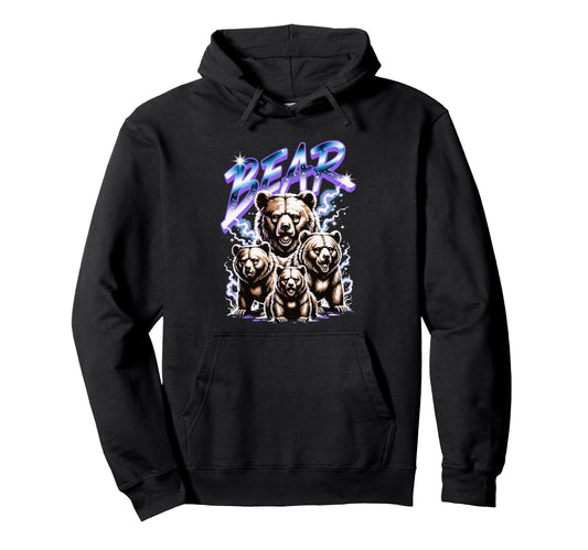 Bear Squad Electric Lightning Hoodie - Casual Everyday Wear Men Women - T-Shirt, Sweatshirt, Hoodie