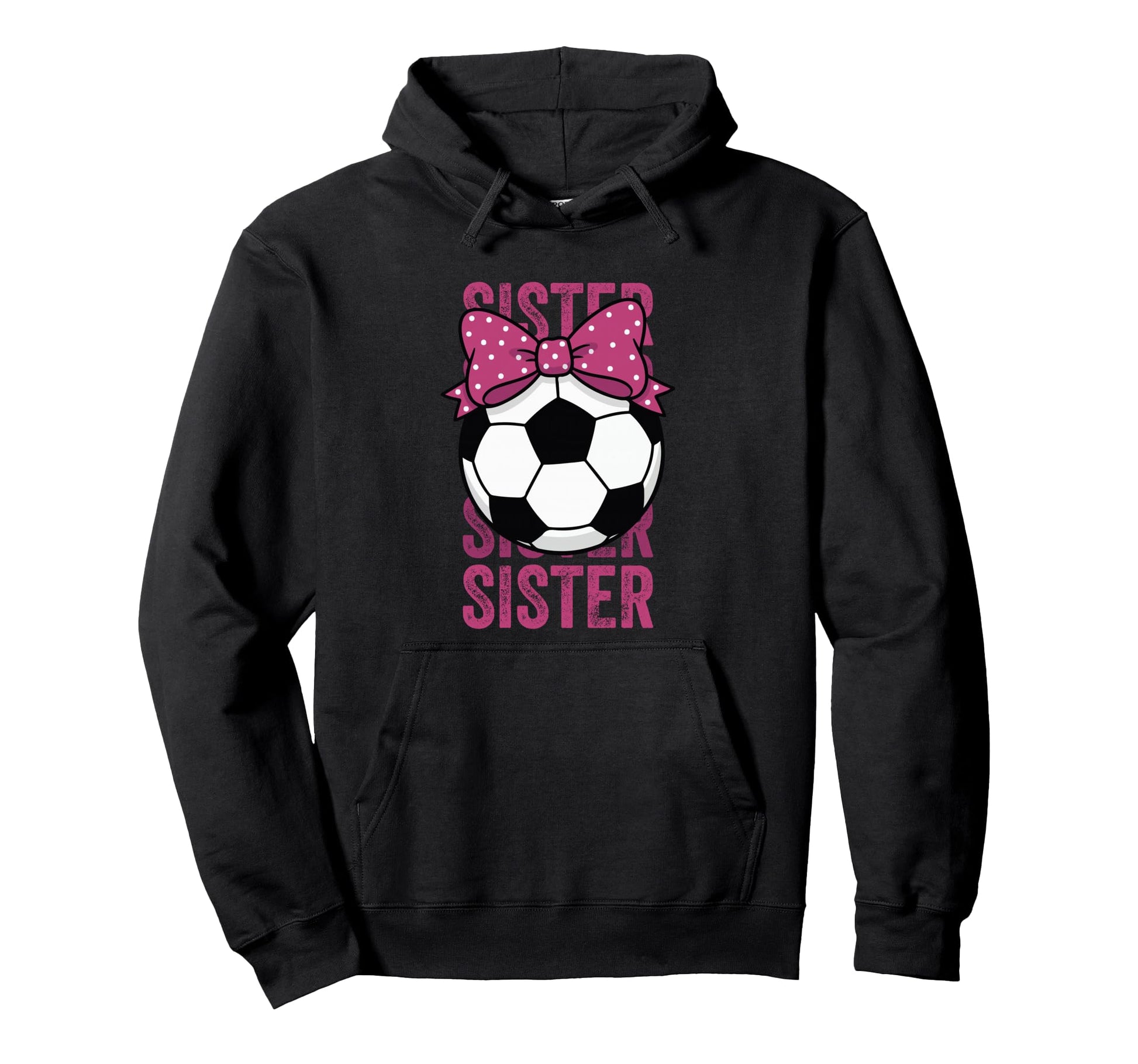Soccer Sister Ball Coquette Bow Hoodie - Custom Art Print for Adults - T-Shirt, Sweatshirt, Hoodie
