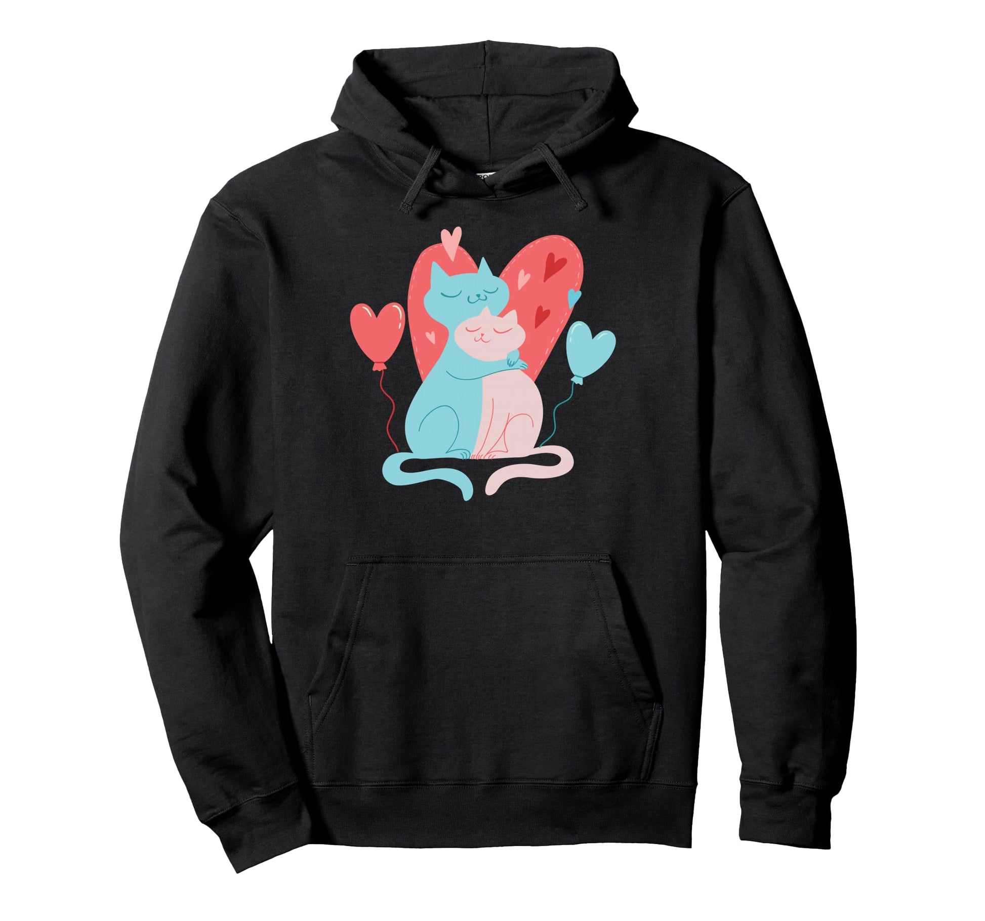 Valentines Day Cat Couple Girlfriend Hoodie - Streetwear Style for Adults - T-Shirt, Sweatshirt, Hoodie