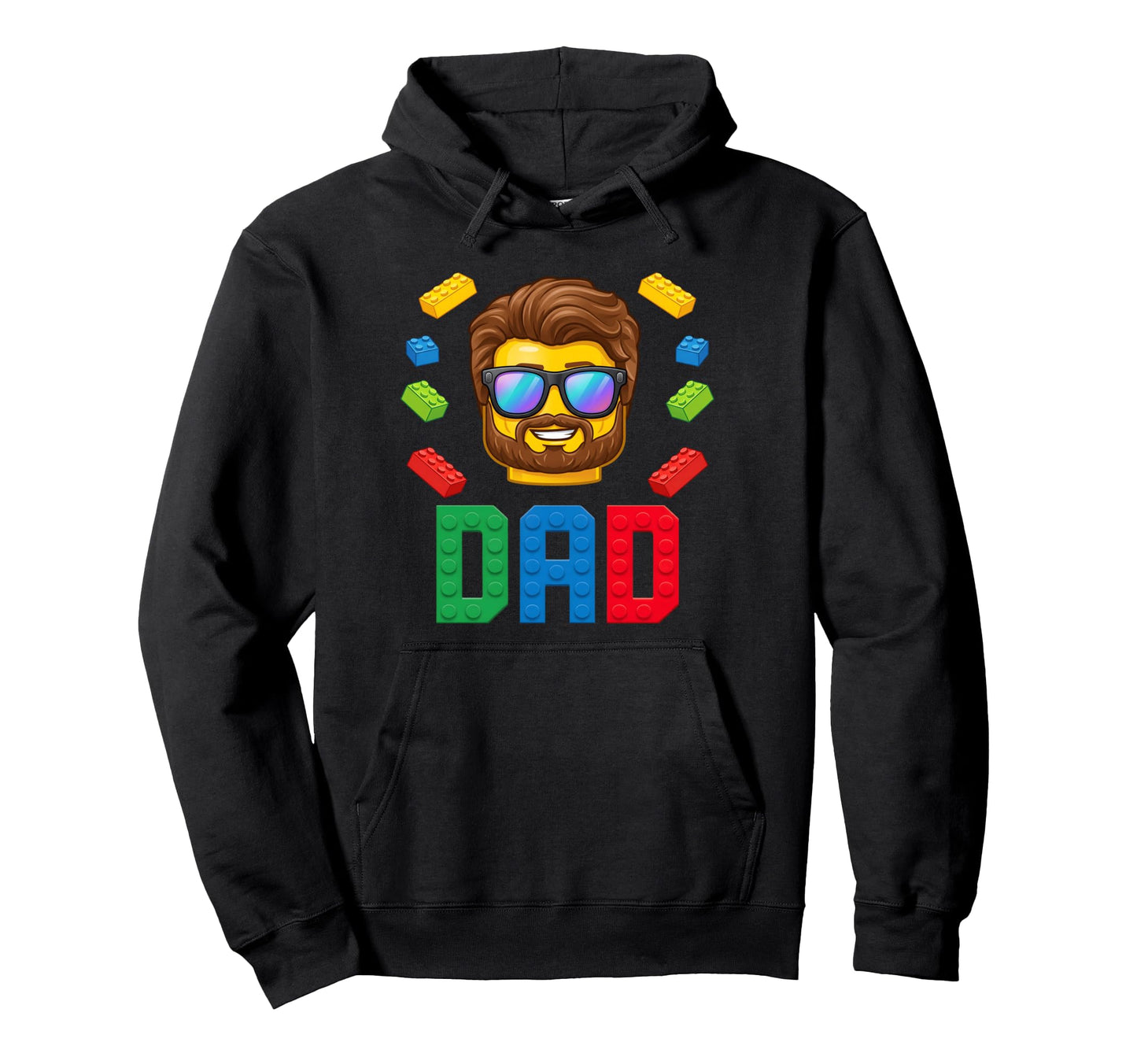 Dad Master Builder Building Bricks Blocks Hoodie - Graphic Print Unisex - T-Shirt, Sweatshirt, Hoodie