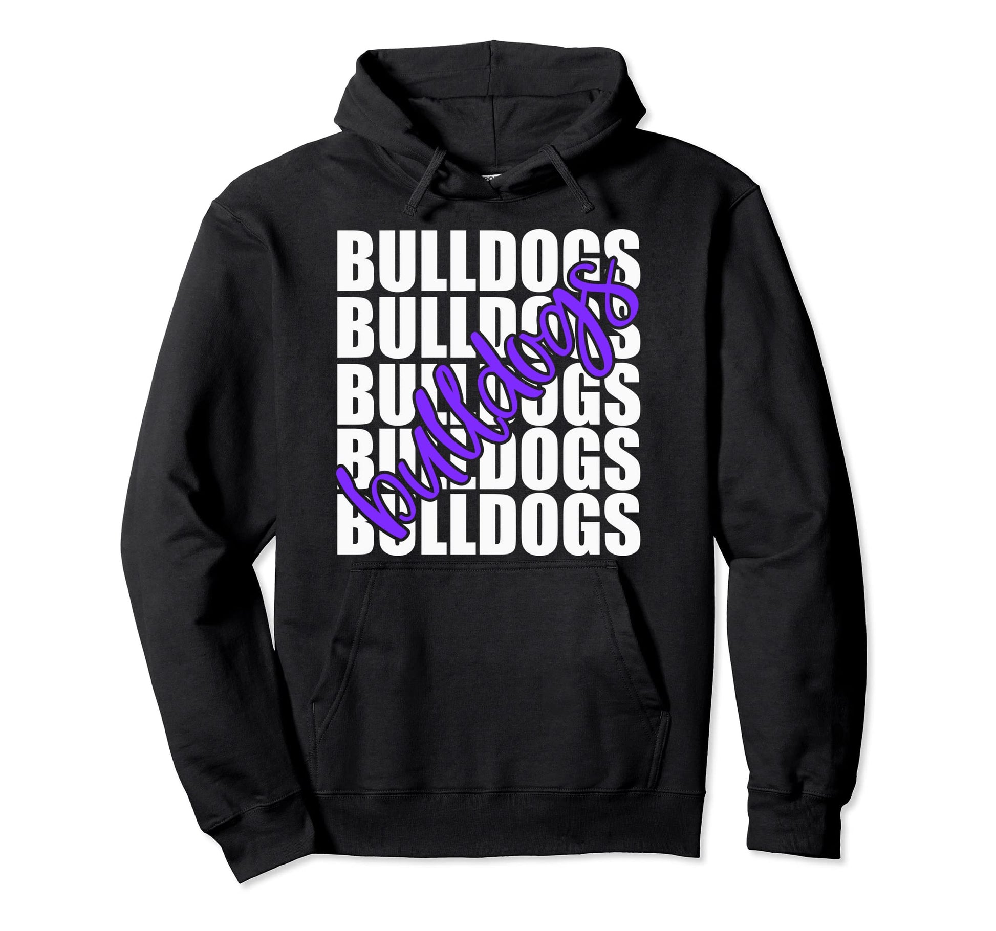 Bulldogs Purple School Sports Fan Hoodie - Casual Everyday Wear Men Women - T-Shirt, Sweatshirt, Hoodie
