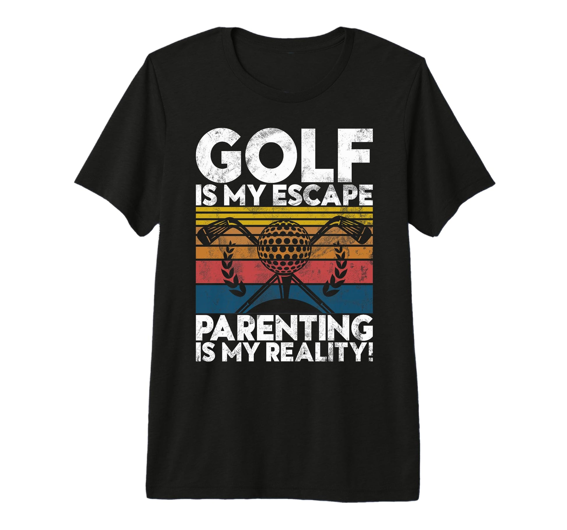 Golf Is My Escape Parenting Is My T-Shirt - Custom Art Print Unisex - T-Shirt, Sweatshirt, Hoodie