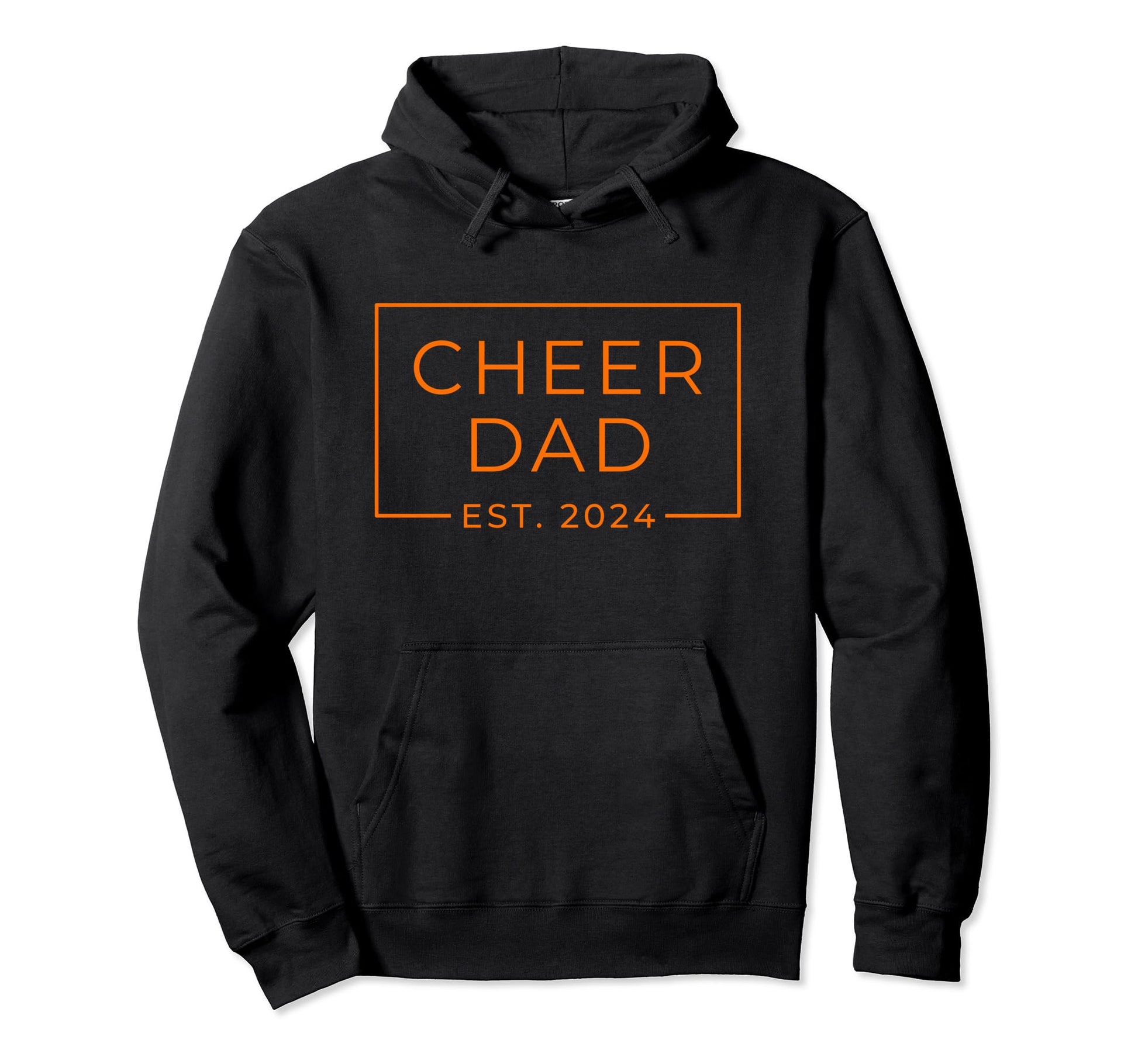Cheer Dad Orange Est 2024 Cheerleading Hoodie - Streetwear Style Men Women - T-Shirt, Sweatshirt, Hoodie