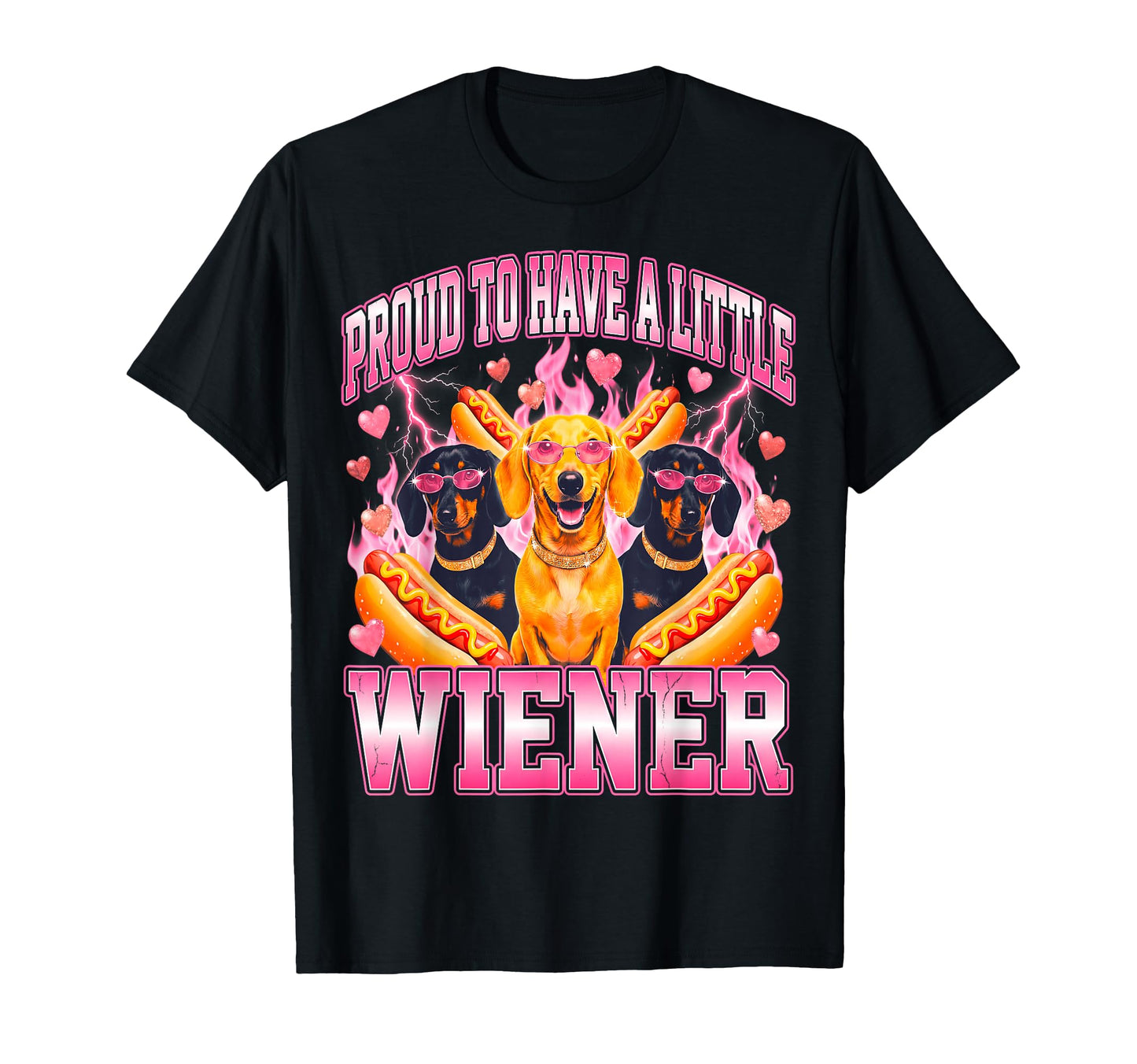 Dachshund Proud To Have Little Wiener T-Shirt - Aesthetic Graphic Unisex - T-Shirt, Sweatshirt, Hoodie