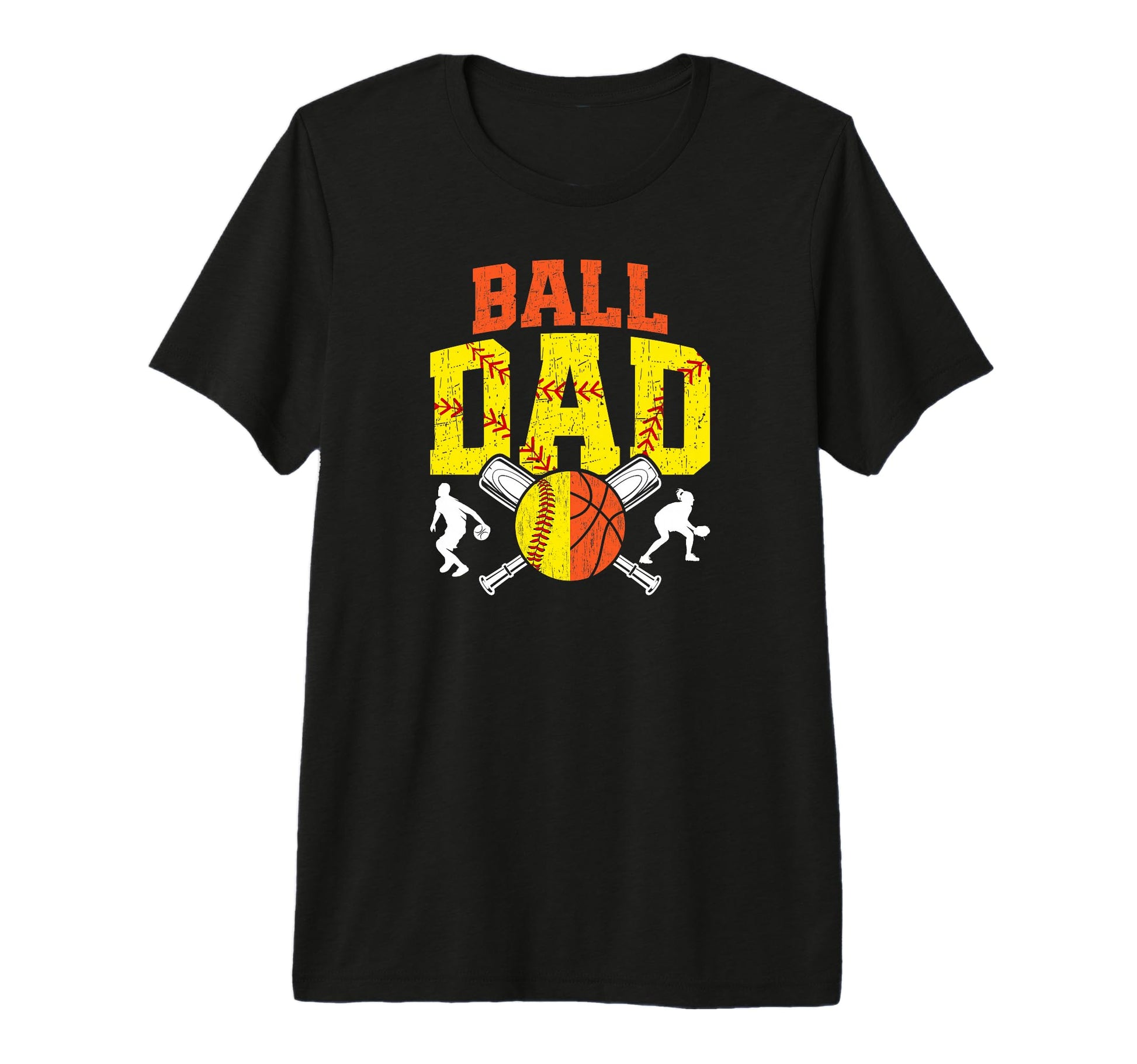 Mens Ball Dad Proud Softball Basketball T-Shirt - Custom Art Print Unisex - T-Shirt, Sweatshirt, Hoodie