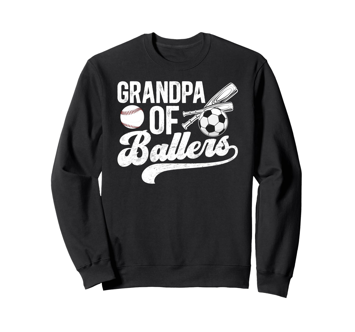 Grandpa Ballers Soccer Baseball Sweatshirt - Custom Art Print for Adults - T-Shirt, Sweatshirt, Hoodie