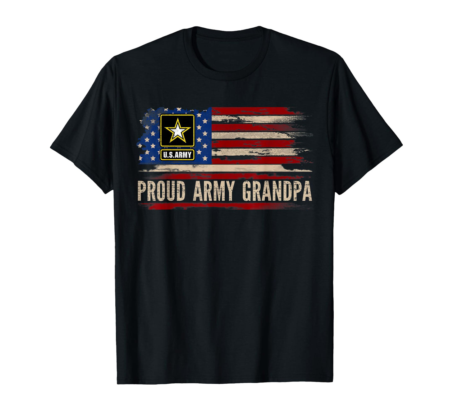 Proud Army Grandpa American Flag Veteran T-Shirt - Novelty Apparel Unisex - T-Shirt, Sweatshirt, Hoodie