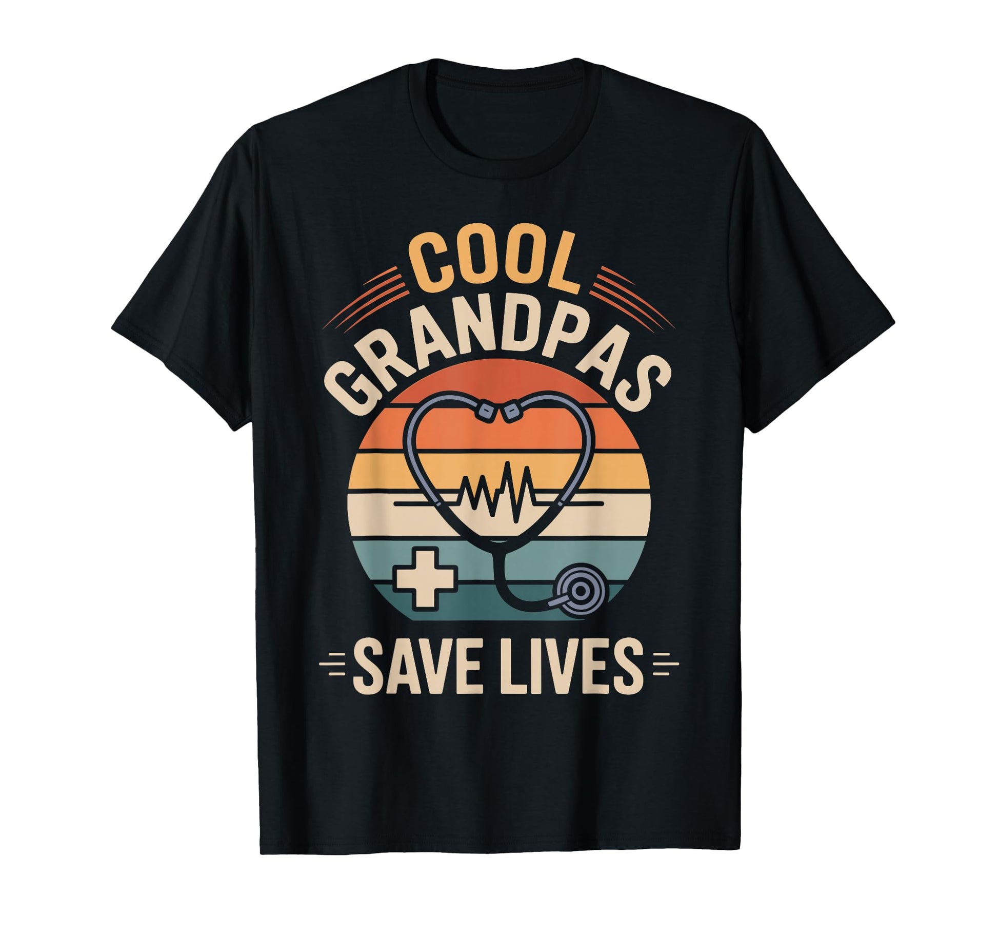 Grandpas Save Lives Funny Emt Grandpa T-Shirt - Trendy Graphic for Adults - T-Shirt, Sweatshirt, Hoodie