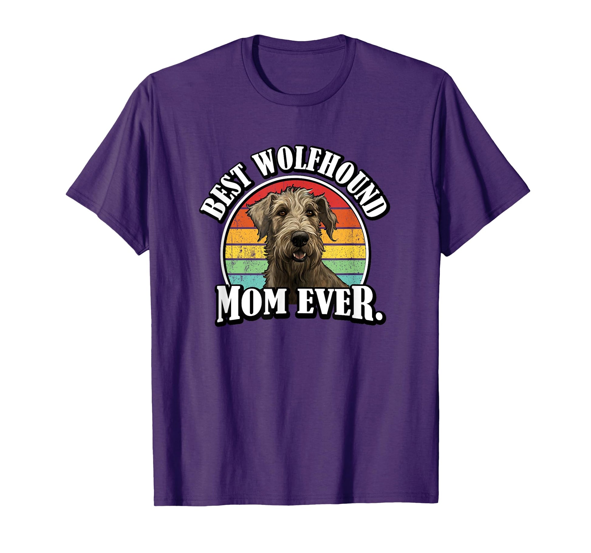 Womens Best Mom Irish Wolfhound Lover T-Shirt - Custom Art Print Men Women - T-Shirt, Sweatshirt, Hoodie