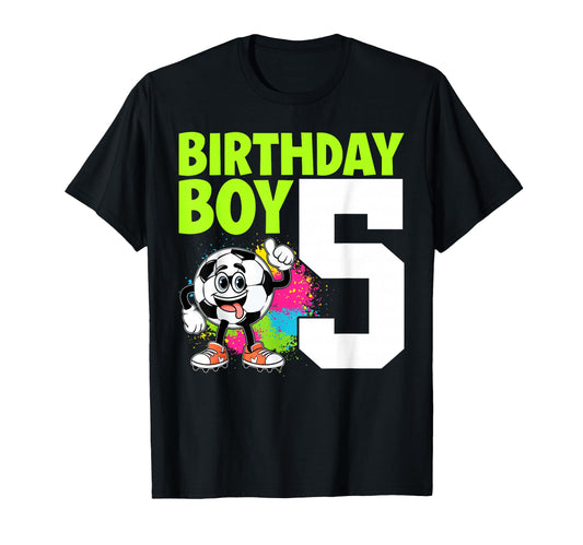 5Th Birthday Soccer T-Shirt - Graphic Print for Adults - T-Shirt, Sweatshirt, Hoodie