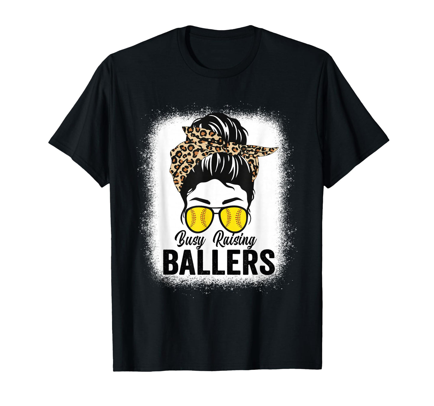 Busy Raising Ballers Softball Messy T-Shirt - Novelty Apparel for Adults - T-Shirt, Sweatshirt, Hoodie
