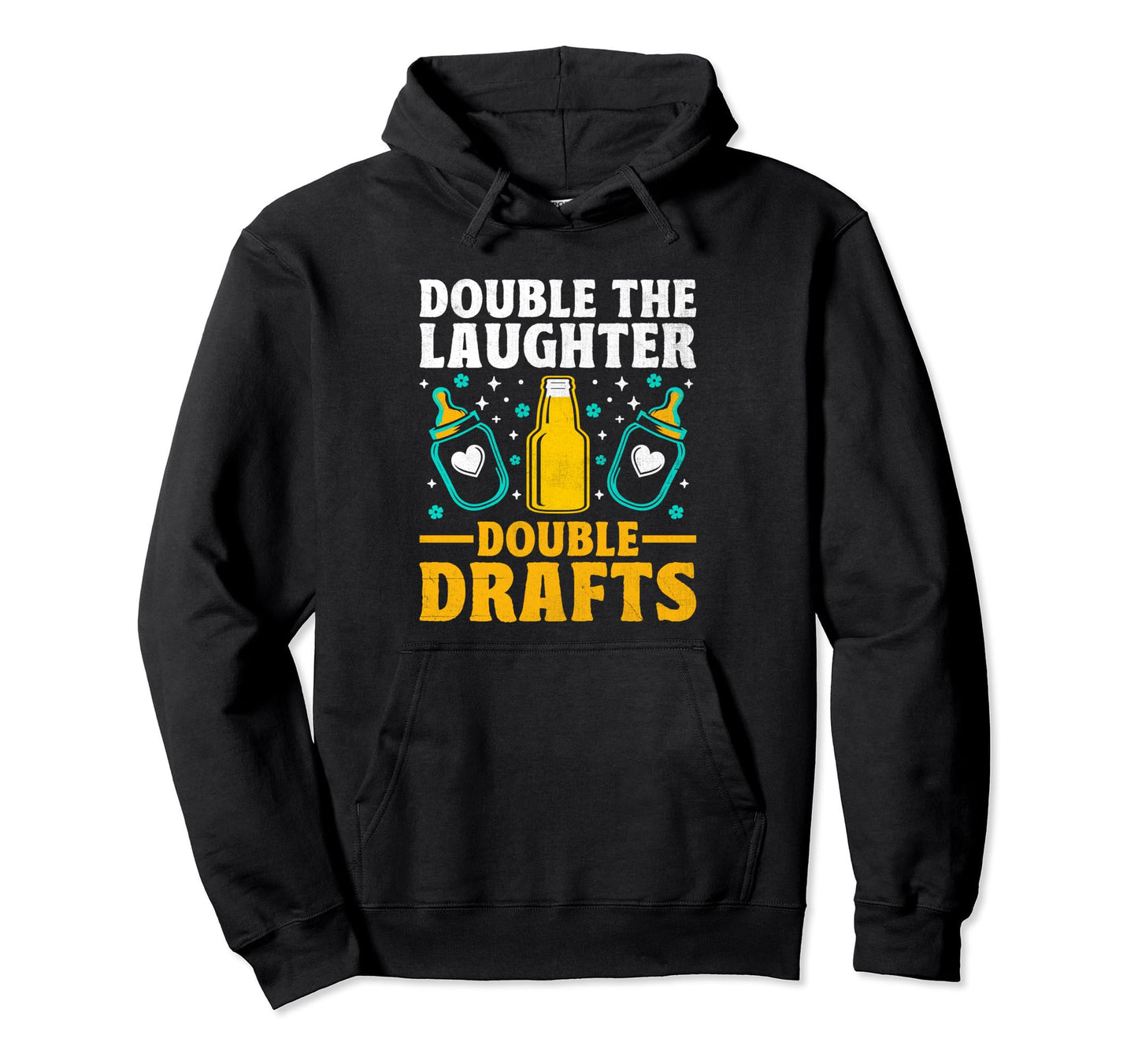 Funny Dad Twins Beer Drinking Twin Hoodie - Custom Art Print for Adults - T-Shirt, Sweatshirt, Hoodie