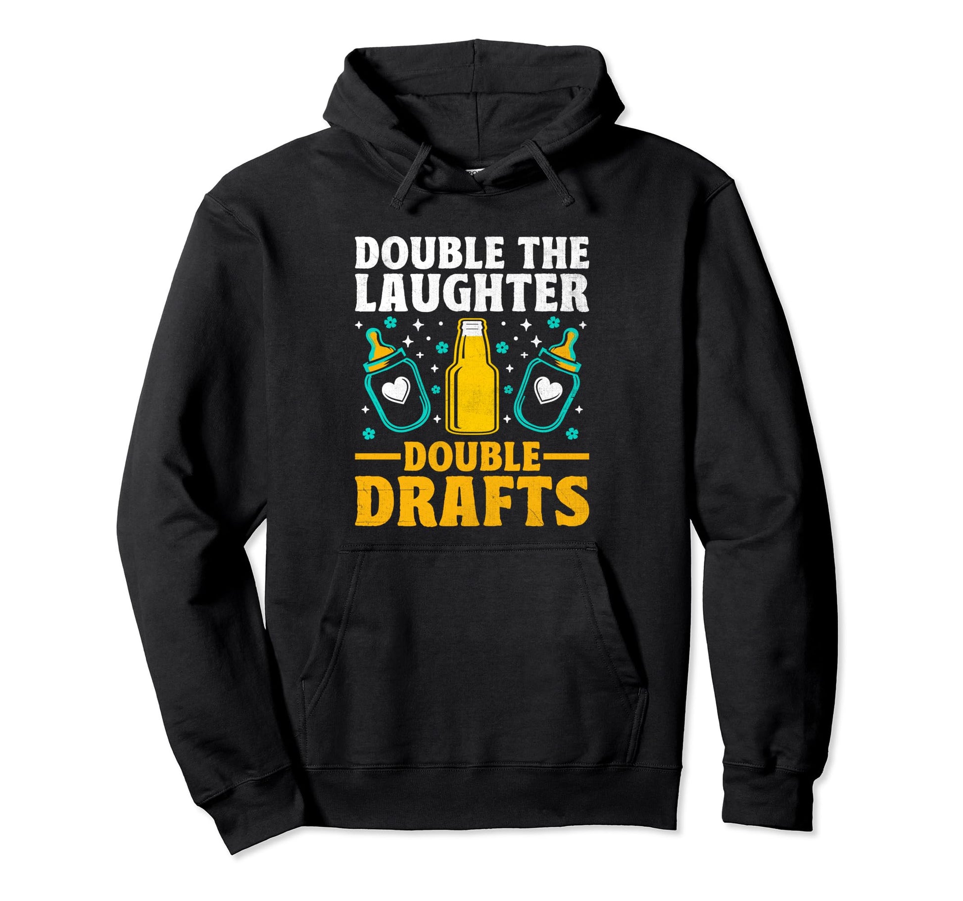 Funny Dad Twins Beer Drinking Twin Hoodie - Custom Art Print for Adults - T-Shirt, Sweatshirt, Hoodie