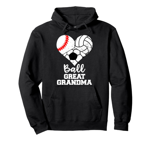 Ball Great Grandma Heart Baseball Hoodie - Fun Novelty Design Unisex - T-Shirt, Sweatshirt, Hoodie