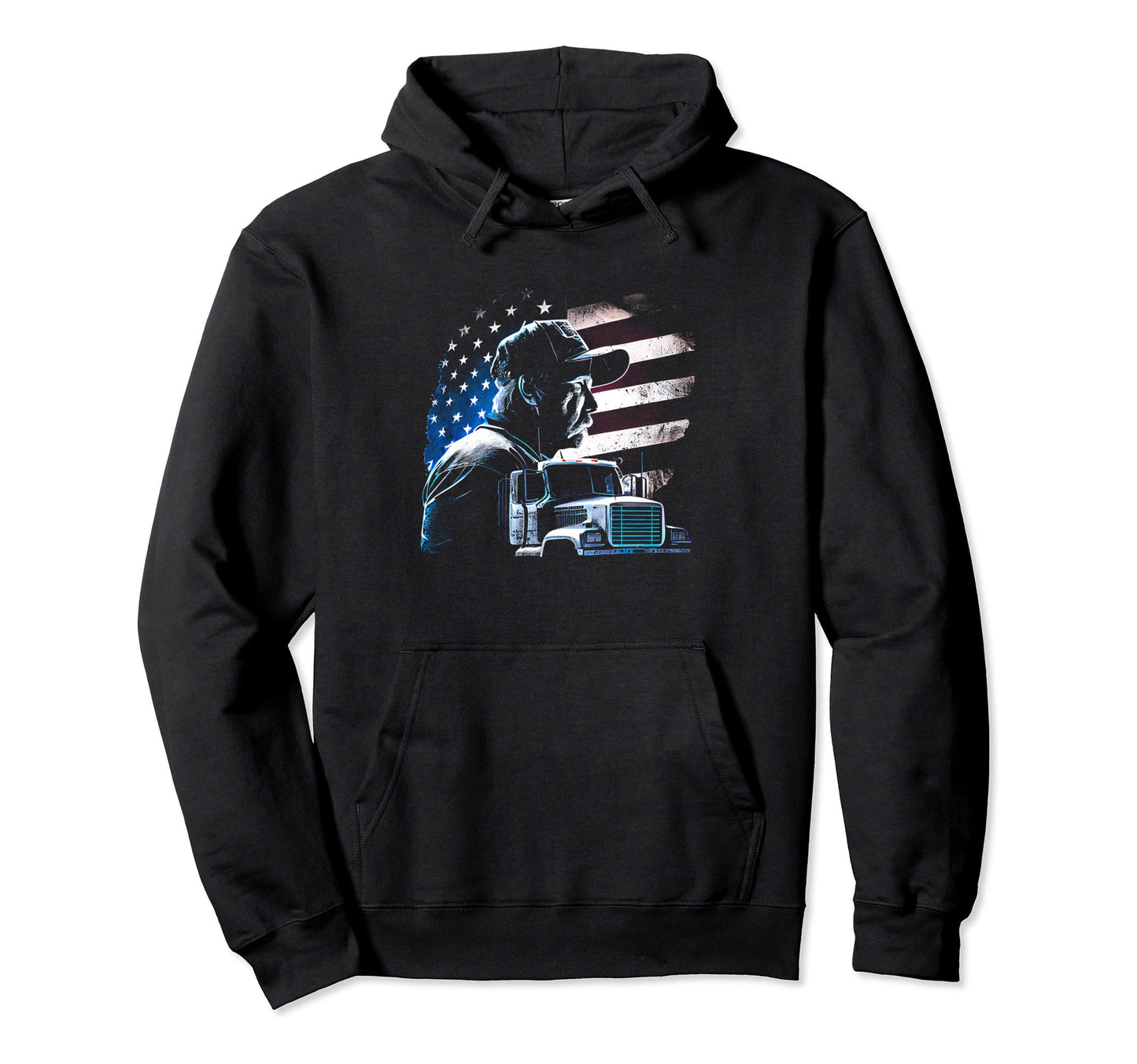 Funny Trucker American Big Rigs Hoodie - Aesthetic Graphic for Adults - T-Shirt, Sweatshirt, Hoodie