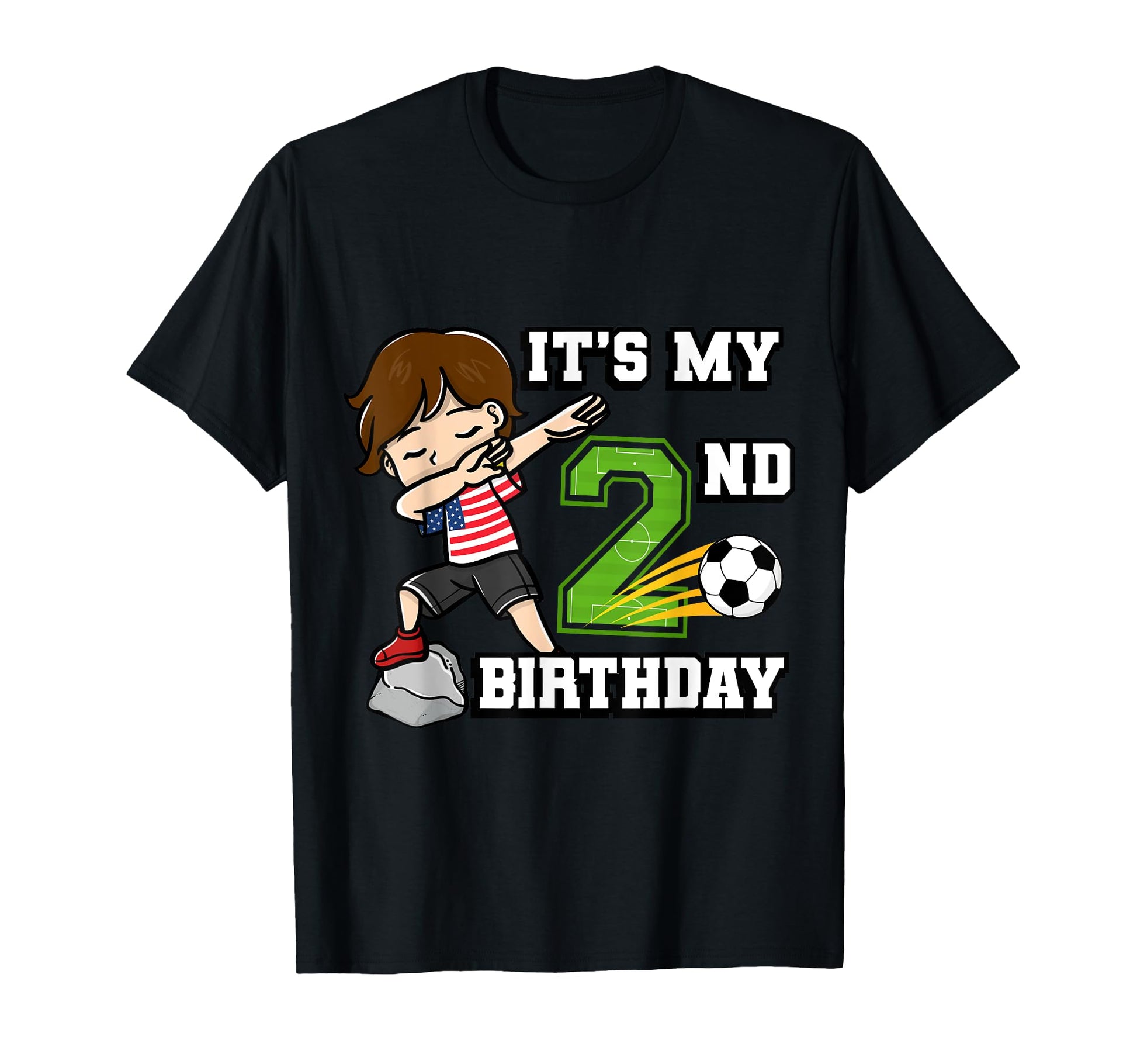 Soccer Its My 2Nd Birthday American T-Shirt - Custom Art Print for Adults - T-Shirt, Sweatshirt, Hoodie