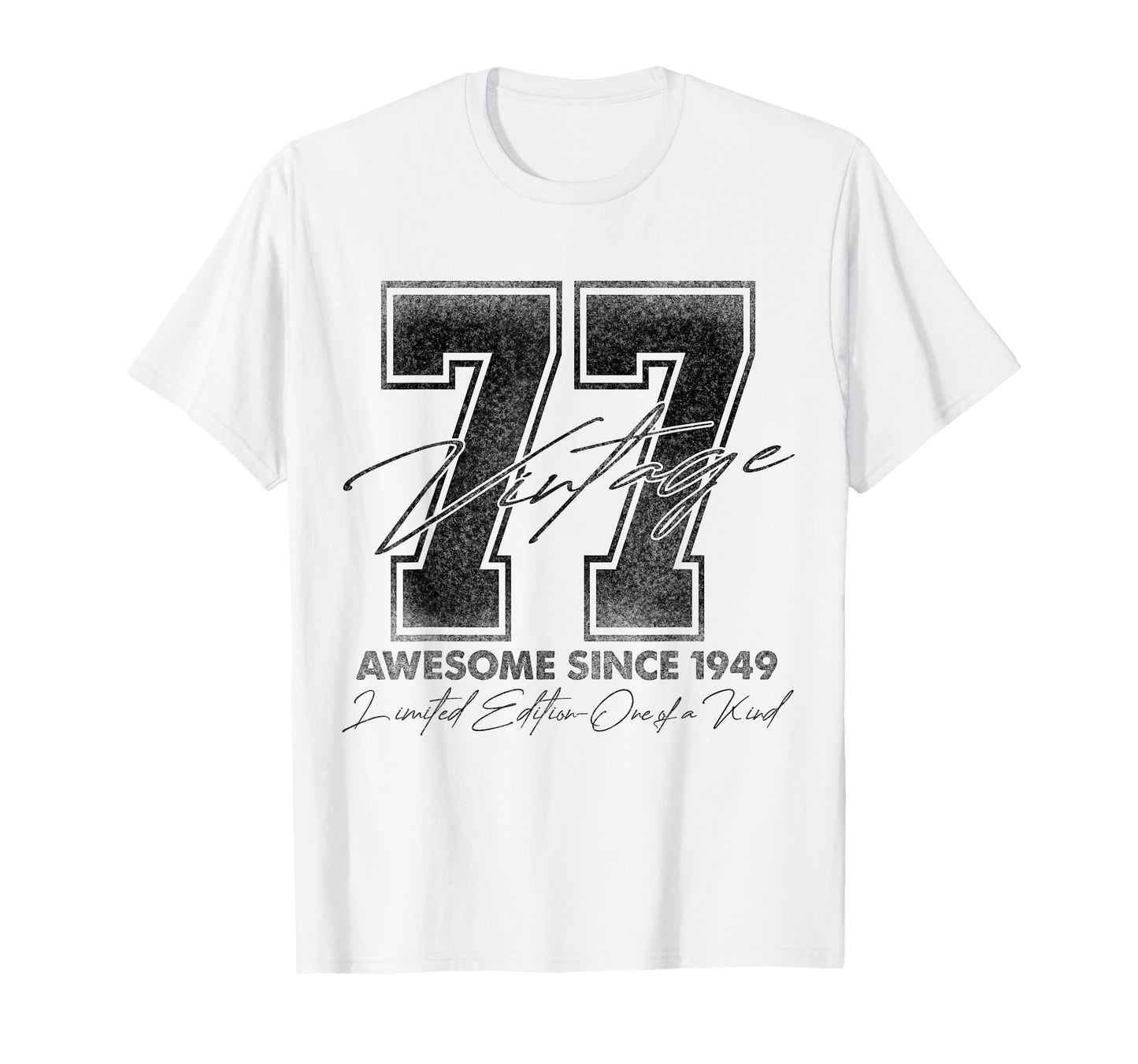 77 Year Old Gifts 1949 77Th Birthday T-Shirt - Minimalist Print Unisex - T-Shirt, Sweatshirt, Hoodie
