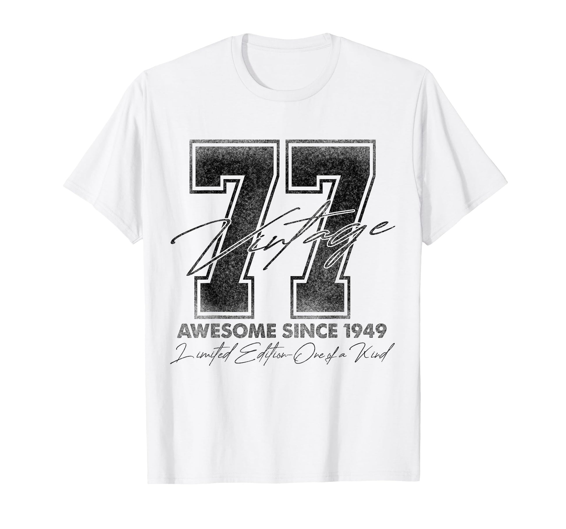 77 Year Old Gifts 1949 77Th Birthday T-Shirt - Minimalist Print Unisex - T-Shirt, Sweatshirt, Hoodie