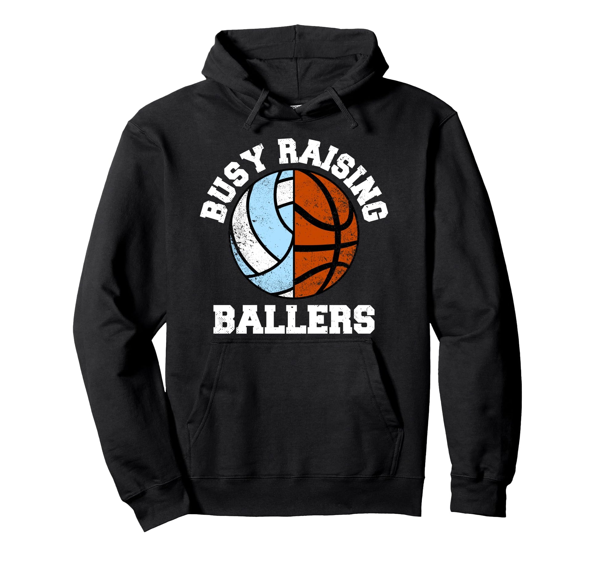 Busy Raising Ballers Funny Volleyball Hoodie - Trendy Graphic for Adults - T-Shirt, Sweatshirt, Hoodie