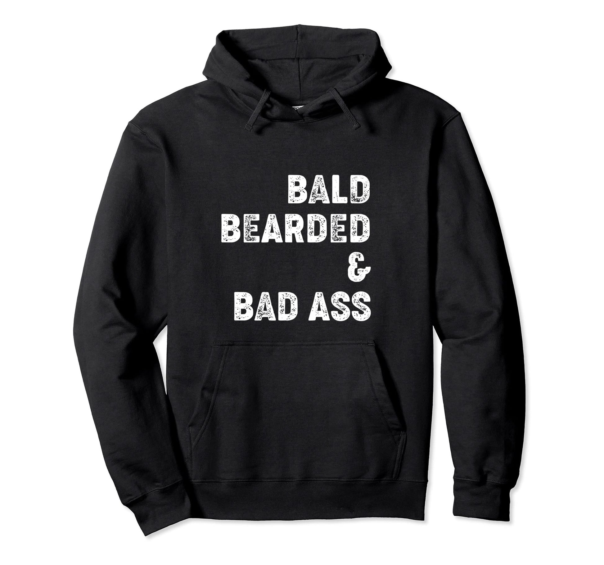 Bald Bearded And Bad Ass Awesome Dad Hoodie - Custom Art Print Men Women - T-Shirt, Sweatshirt, Hoodie