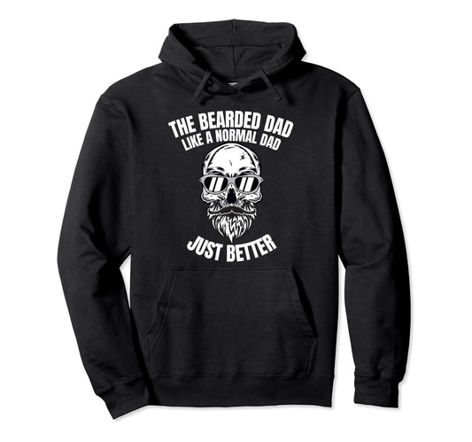 Bearded Dad Mens Beard Funny Super Step Hoodie - Graphic Print for Adults - T-Shirt, Sweatshirt, Hoodie