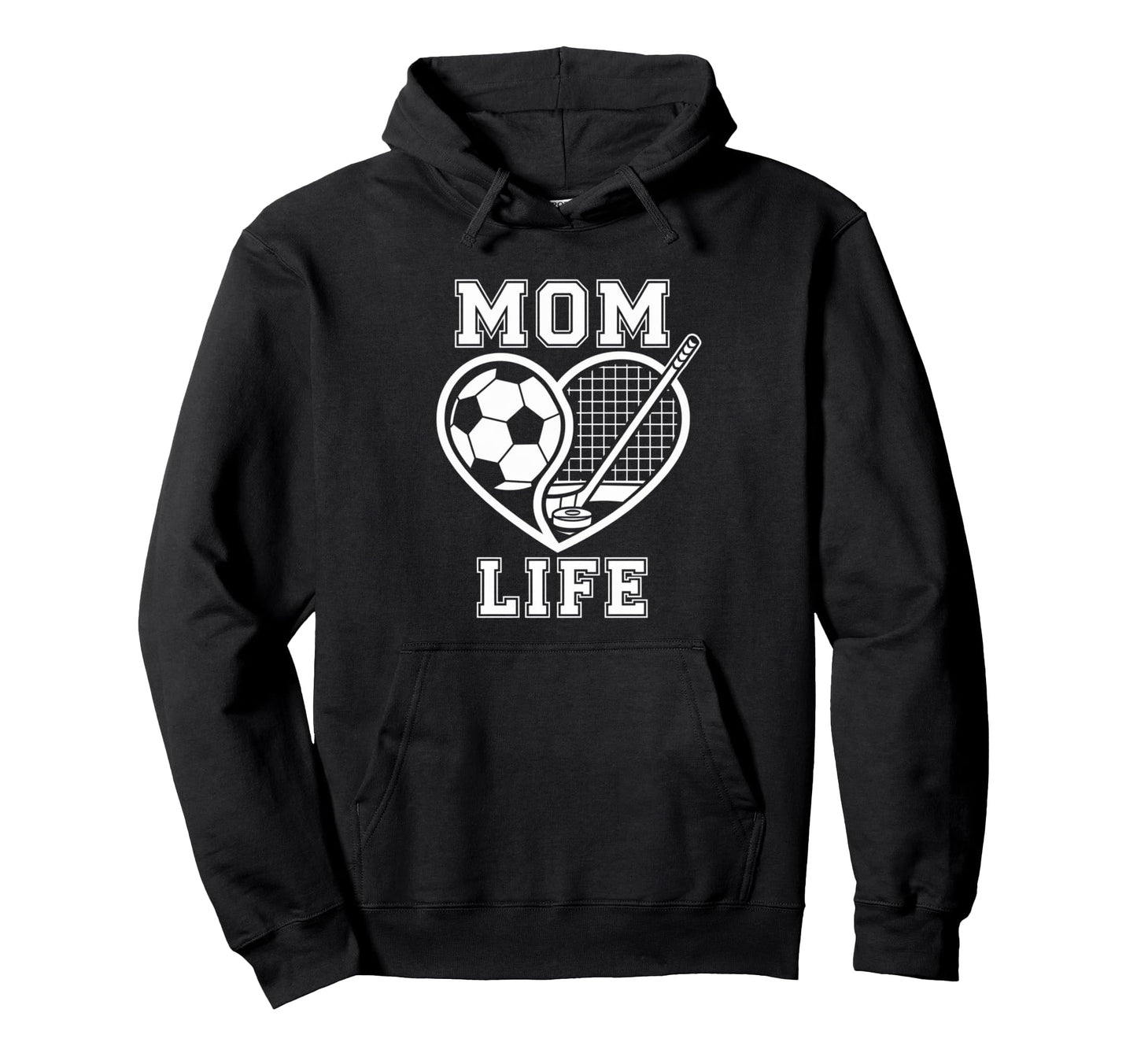 Mom Life Heart Funny Soccer Hoodie - Casual Everyday Wear for Adults - T-Shirt, Sweatshirt, Hoodie